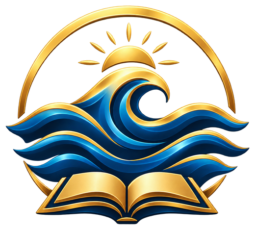 SAMUNDAR wave, light and open-book emblem